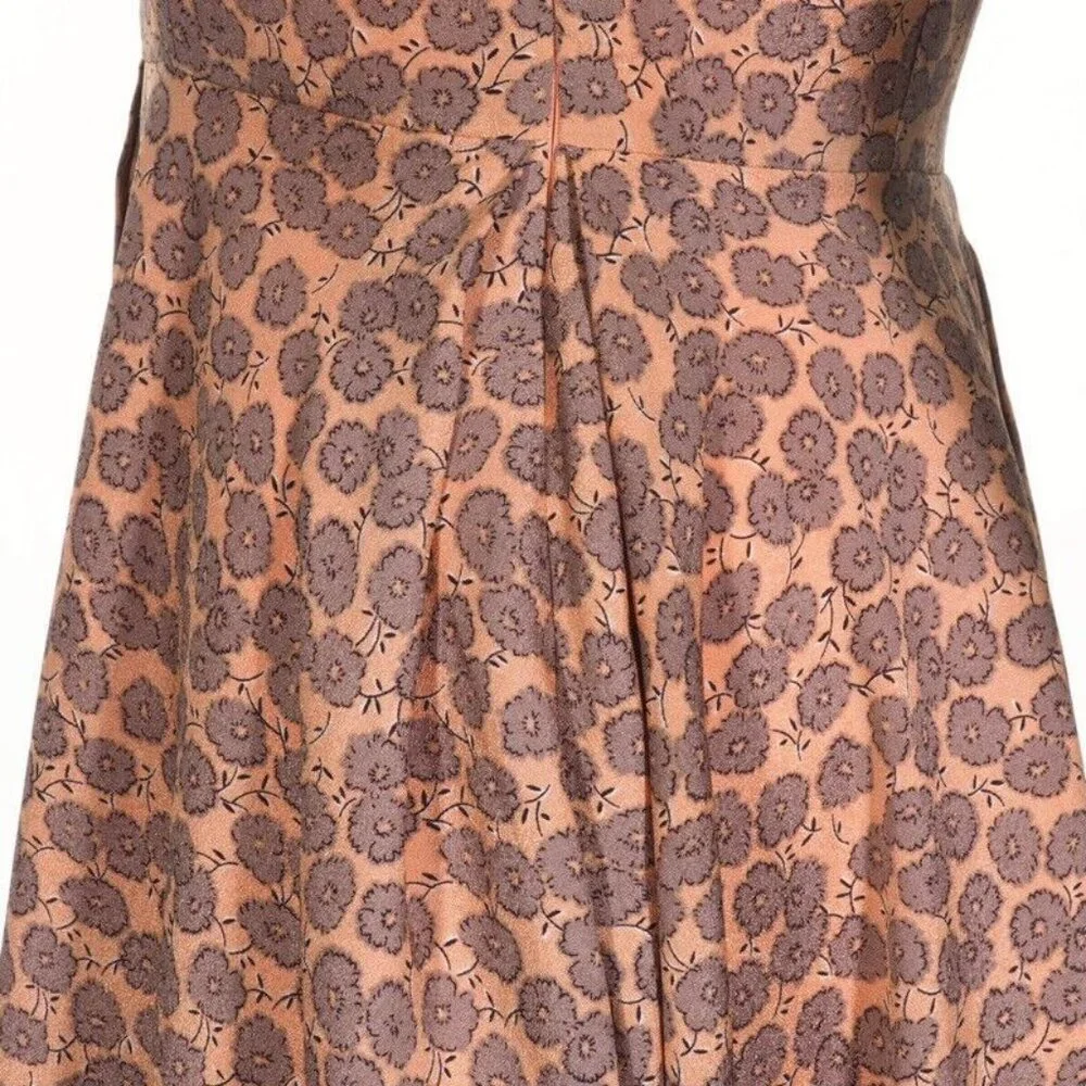 Myrtlewood of California Womens Dress Size XS Coral Lavender Mini Floral Lined - Picture 6 of 10